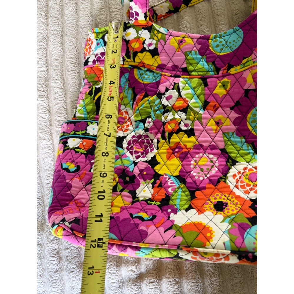 Vera Bradley Va Va Bloom Quilted Cotton Tote Bag Floral Pink Yellow Green Zip - Picture 10 of 10